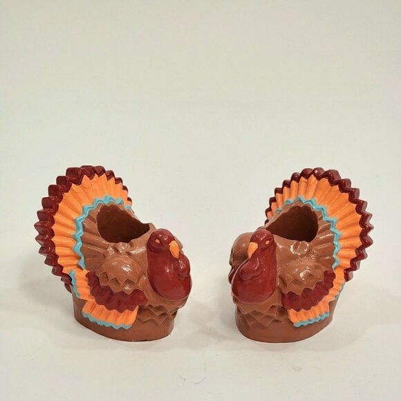 Set Of 2 Turkey Tapered Candle Holder - Picture 1 of 9